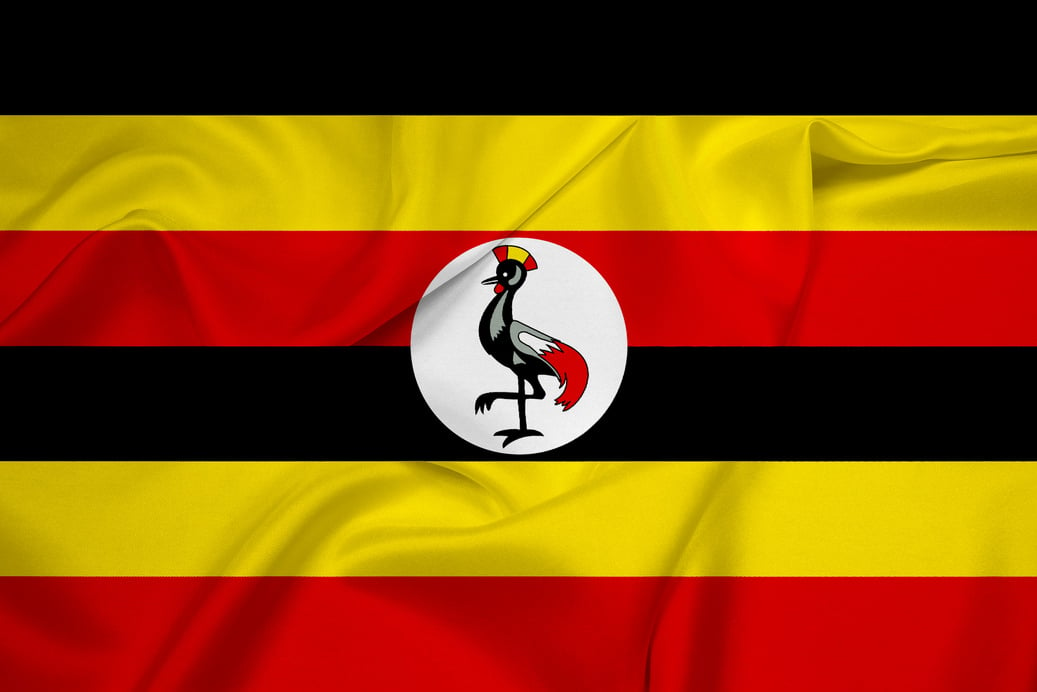 Waving Uganda Flag